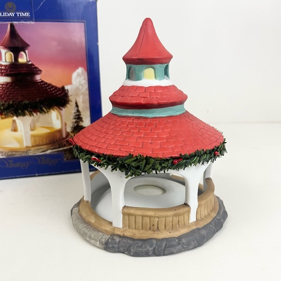 Holiday Time Vintage Village Hand Painted Porcelain Light Up Gazebo New In Box - Picture 4 of 14